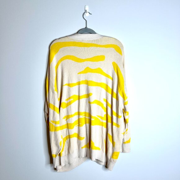 CAbi #5836 Roar Cardigan Sweater Tiger Stripe V-Neck Oversized Slouchy Sz Large - Picture 7 of 7